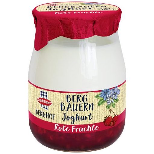 Schärdinger Bergbauern Joghurt piros gyümölcsökkel 3,1% zsírtartalom